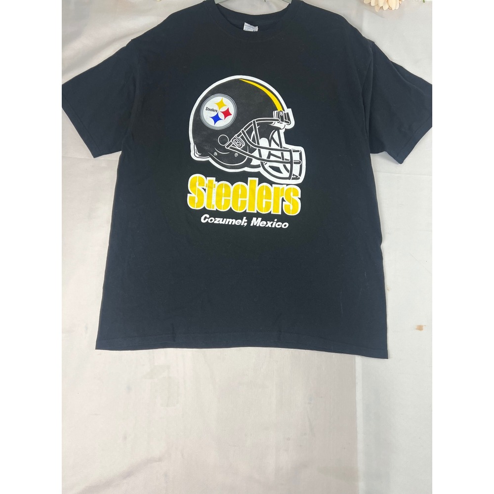 Vintage Yazbek Pittsburgh Steelers Cozumel Mexico T-Shirt Black XL Heavyweight